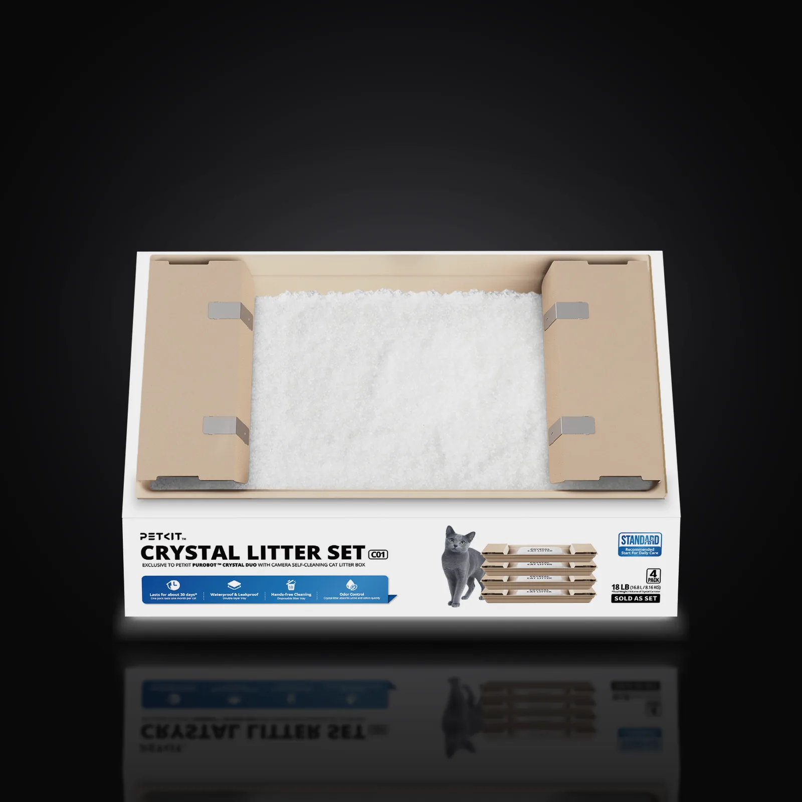 CRYSTAL LITTER Set 4 pz Lettiera non agglomerante — immagine 2