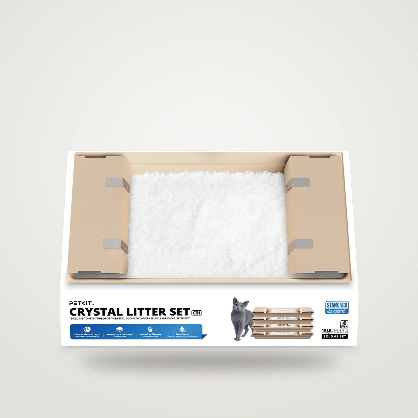 CRYSTAL LITTER Set 4 pz Lettiera non agglomerante — immagine 1