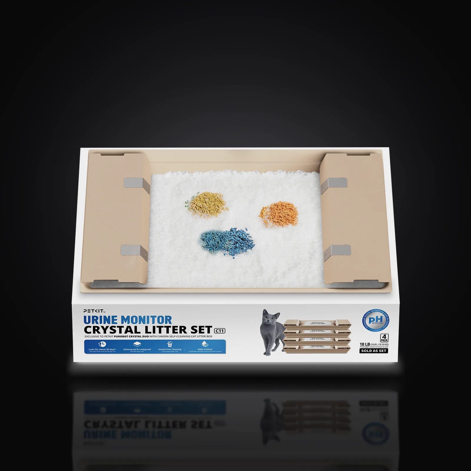 CRYSTAL LITTER Set 4 pz - monitoraggio PH — immagine 2