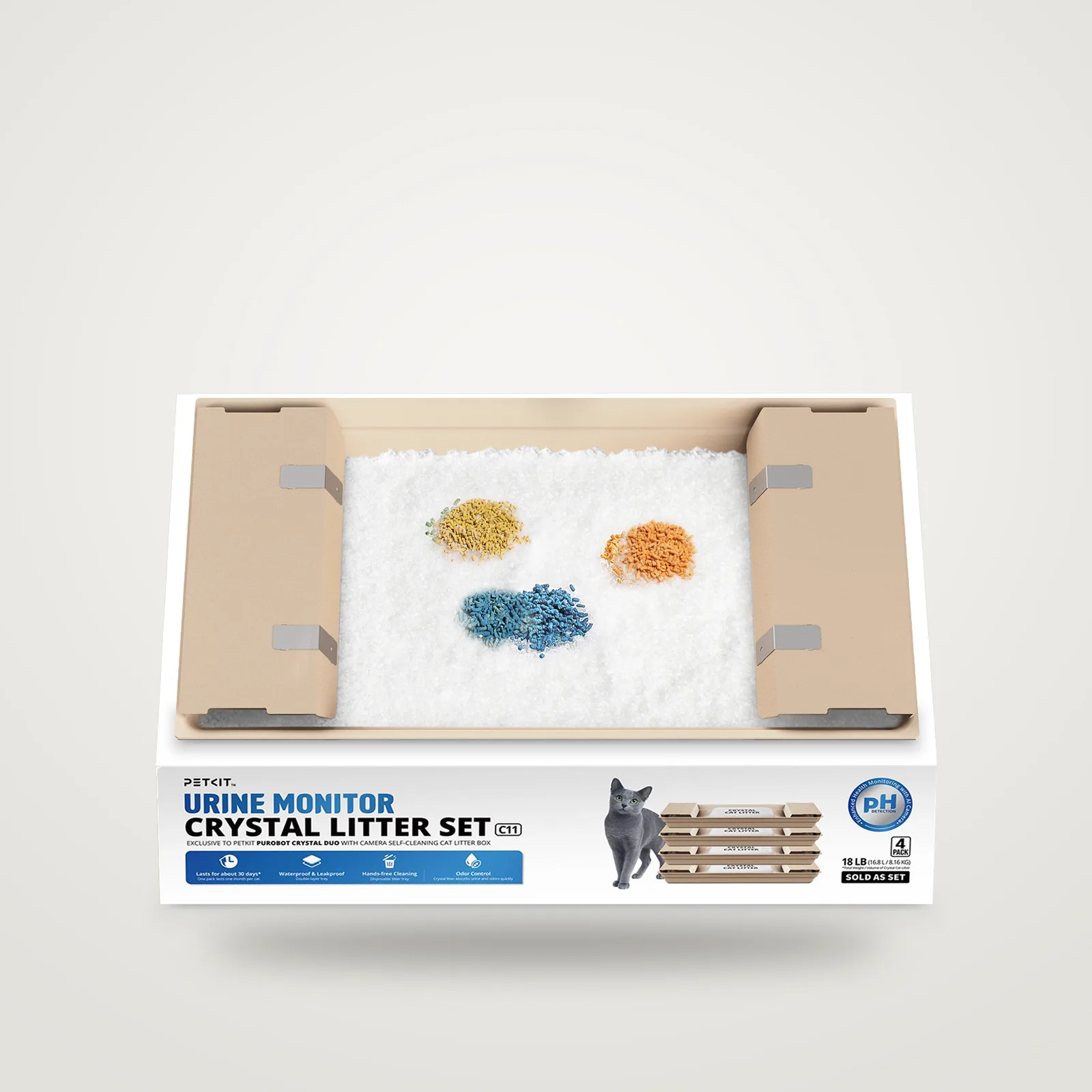 CRYSTAL LITTER Set 4 pz - monitoraggio PH
